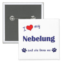 I Liebe mein Nebelung (weibliche Katze) Anstecknadelbutton