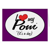 I Liebe mein Pom (es ist ein Hund) Grußkarte