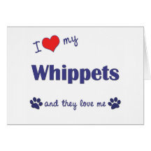 I Liebe mein Whippets (mehrfache Hunde) Karten