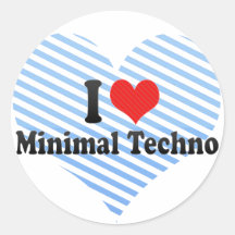 I Liebe minimales Techno Runder Sticker