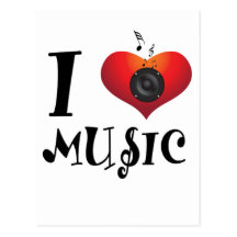 I Liebe-Musik Postkarte