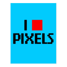 I Liebe-Pixel dunkel Postkarte