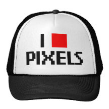 I Liebe-Pixel-Hut Baseballcaps