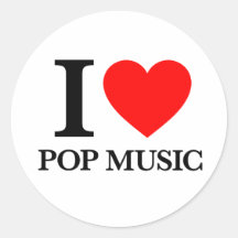 I Liebe-Pop-Musik Runde Sticker