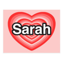 I Liebe Sarah. Liebe I Sie Sarah. Herz Postkarte