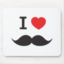 I Liebe-Schnurrbart Mousepads