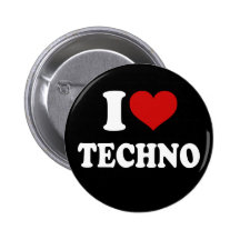 I Liebe Techno Anstecknadelbutton