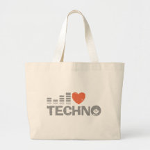 I Liebe Techno Leinentaschen