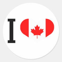 I love Canada Pegatina Redonda