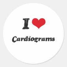 I love Cardiograms Round Stickers