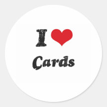 I love Cards Round Sticker