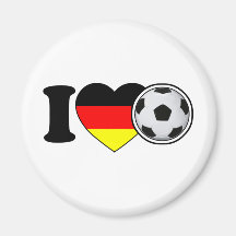 "I Love Fussball" - Mit beliebtem Deutschlandherz Kühlschrankmagnet
