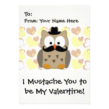 I moustache vous à être mon Valentine Invitations
