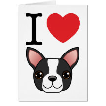 I terriers de Boston de coeur Cartes