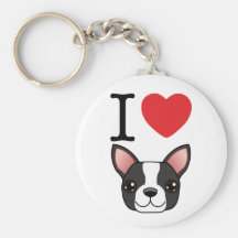 I terriers de Boston de coeur Porte-clefs