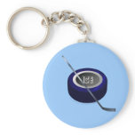 Ice hockey Puc and Stick Hockey lovers gift Key Chains