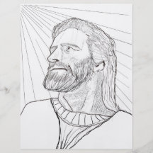 Ich bin das Licht der Welt - Jesus-Farbton-Bild Flyer Druck