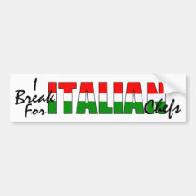 Ich breche für italienische Köche! Auto Sticker