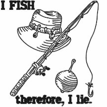Ich fische besticktes shirt