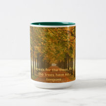 Ich spreche für die Bäume--Becher Kaffeetassen