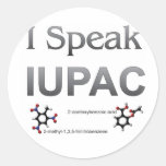 Ich spreche IUPAC Chemie-Nomenklatur Runder Sticker