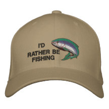 Ich würde VIELMEHR Kappe FISCHEN Besticktes Cap
