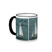 Ich würde vielmehr, weißes Segelboot segeln Kaffeehaferl
