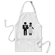 icône de mariage de jeune marié et de jeune mariée tabliers