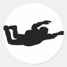 icône de parachutiste de parachutisme autocollants ronds