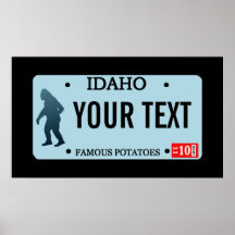 Idaho Sasquatch License Plate Print