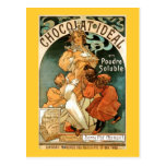 Ideal Alphonse (Alfons) Mucha Chocolat Postkarte