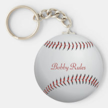 "Ihre Namens" Baseball Schlüssel-Kette Schlüsselbänder