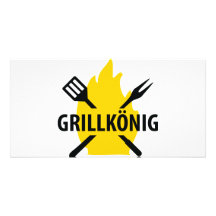 Ikone Grillkönig MITs Flammen Bild Karte