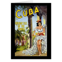 Île de vacances du Cuba des tropiques Cartes De Vœux
