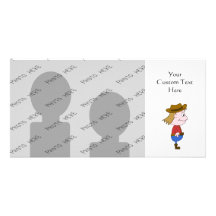 Illustration de cowboy cartes de vœux avec photo