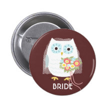 Illustration de jeune mariée de hibou avec le text pin's