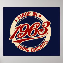 Im Jahre 1963 gemacht Posterdrucke
