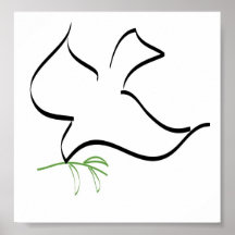 Image de colombe et de branche d'olivier posters