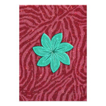 Image de copie de zèbre de rose de scintillement e cartons d'invitation personnalisés
