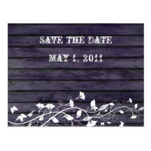 Indigo-Holz Save the Date Postkarten