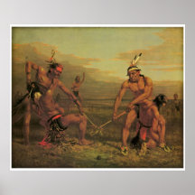 Indisches Ball-Spiel durch Charles Deas 1843 Plakat