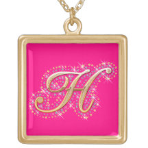 Initiale d'or H - collier mignon