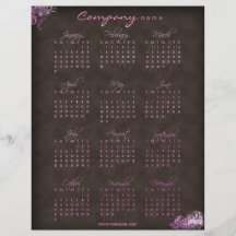 Insecte brun rose floral de 2010 calendriers prospectus avec motif