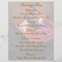 Insecte rouge de menu de mariage de boule de masca prospectus
