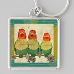 Inséparables d'or vintages Keychain porte-clés