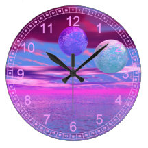 Inséparables - passion magenta et violette abstrai horloges murales