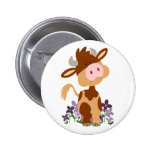 Insigne de mastication mignon de bouton de vache à badges publicitaires