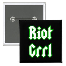 Insigne noir de Pin de vert de Grrl d'émeute Pin's Avec Agrafe
