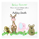 Invitation animale de baby shower de zoo mignon