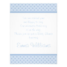 Invitation bleue blanche de baby shower de point d